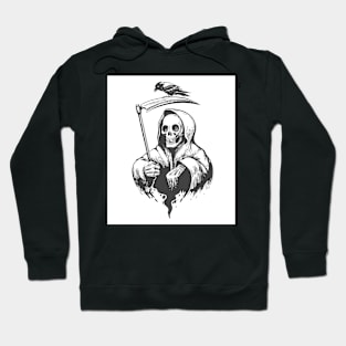 Death with Scythe and Crow Hoodie